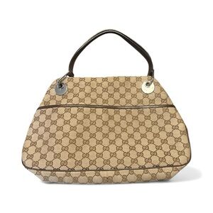 Gucci Eclipse Brown Monogram Canvas Shoulder Bag, Vintage - Good Condition
